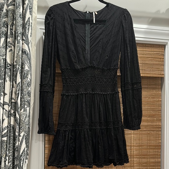 Free People The Delightful Mini Dress in Black - Picture 2 of 4